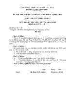 đề thi lí thuyết tốt nghiệp khóa 3 - điện tử công nghiệp - mã đề thi dtcn - lt (30)