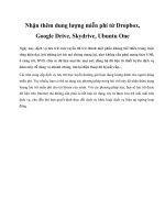 Nhận thêm dung lượng miễn phí từ Dropbox, Google Drive, Skydrive, Ubuntu One doc