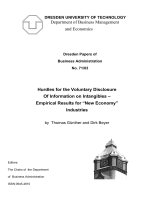 Hurdles for the Voluntary Disclosure Of Information on Intangibles – Empirical Results for “New Economy” Industries docx