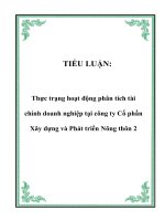 thực trạng hoạt động phân tích tài chính doanh nghiệp tại công ty cổ phần xây dựng và phát triển nông thôn 2