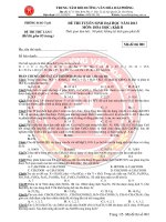ĐỀ THI TUYỂN SINH ĐẠI HỌC NĂM 2013 MÔN: HÓA HỌC; Khối B ĐỀ THI THỬ LẦN I pptx