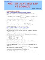 Một số dạng bài tập về số phức - Nguyễn Trung Kiên ppt