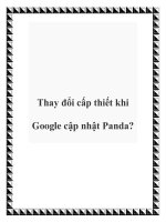 Thay đổi cấp thiết khi Google cập nhật Panda? potx