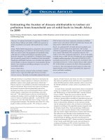 Estimating the burden of disease attributable to indoor air pollution from household use of solid fuels in South Africa in 2000 pdf