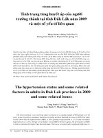 Tình trạng tăng huyết áp của người trưởng thành tại tỉnh Đắk Lắk năm 2009 và một số yếu tố liên quan pptx