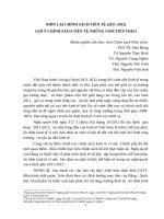 NHÌN LẠI CHÍNH SÁCH TIỀN TỆ (2011-2012)  GỢI Ý CHÍNH SÁCH TIỀN TỆ NHỮNG NĂM TIẾP THEO