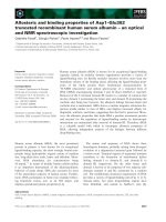 Báo cáo khoa học: Allosteric and binding properties of Asp1–Glu382 truncated recombinant human serum albumin – an optical and NMR spectroscopic investigation pot