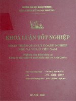 Hoàn thiện quản lý doanh nghiệp nhỏ và vừa ở Việt Nam (Nghiên cứu điển hình tại Công ty sản xuất và xuất khẩu dệt len Anh Quốc)