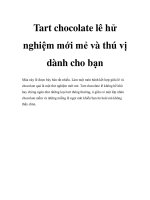 Tart chocolate lê hử nghiệm mới mẻ và thú vị dành cho bạn pptx