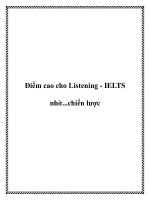 Điểm cao cho Listening - IELTS nhờ...chiến lược pdf