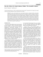 Does the Alberta Tar Sands Industry Pollute? The Scientific Evidence ppt