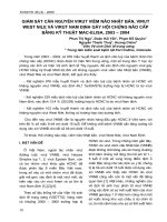 Giám sát căn nguyên Virus viêm não Nhật Bản, Virus West Nile và Virus Nam Định gây hội chứng não cấp bằng kỹ thuật Mac - Elisa, 2003 - 2004bằng kỹ thuật Mac - Elisa, 2003 - 2004 pdf