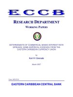 DETERMINANTS OF COMMERCIAL BANKS INTEREST RATE SPREADS: SOME EMPIRICAL EVIDENCE FROM THE EASTERN CARIBBEAN CURRENCY UNION pdf