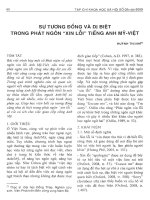 Báo cáo khoa học:Sự tương đồng và bị diệt trong ngôn ngữ xin lỗi tiếng Anh Mỹ- Việt docx