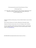 A Psychoeducational Intervention for Sexual Dysfunction in Women with Gynecologic Cancer ppt