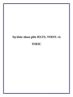 Sự khác nhau giữa IELTS, TOEFL và TOEIC. doc