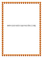 ĐƠN GIẢN HÃY GỌI NGƯỜI LÀ MẸ doc