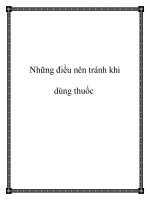 Những điều nên tránh khi dùng thuốc potx