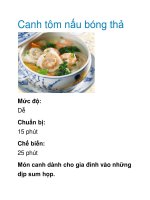 Canh tôm nấu bóng thả pot