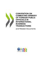 CONVENTION ON COMBATING BRIBERY OF FOREIGN PUBLIC OFFICIALS IN INTERNATIONAL BUSINESS TRANSACTIONS and Related Documents pot