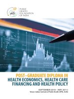 POST–GRADUATE DIPLOMA IN HEALTH ECONOMICS, HEALTH CARE FINANCING AND HEALTH POLICY pptx