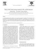 study of wo3-based sensing materials for nh3 and no detection