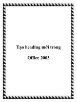 Tạo heading mới trong Office 2003 pptx