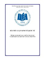 BÀI TIỂU LUẬN KINH TẾ QUỐC TẾ - Đề bài: NGÀNH DỆT MAY- NHỮNG THUẬN LỢI VÀ KHÓ KHĂN SAU KHI VIỆT NAM GIA NHẬP WTO ppt