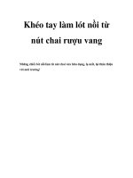 Khéo tay làm lót nồi từ nút chai rượu vang pot