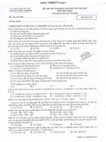 ĐỀ THI THỬ ĐẠI HỌC LẦN THỨ III NĂM 2013 MÔN HÓA HỌC - TRƯỜNG ĐHSP HÀ NỘI - MÃ ĐỀ THI 234 pdf