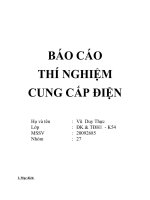 BÁO CÁO THÍ NGHIỆM CUNG CẤP ĐIỆN