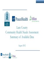 Lane County Community Health Needs Assessment Summary of Available Data pptx