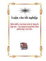Luận văn : Biểu diễn văn bản trên lý thuyết tập mờ . Áp dụng trong bài toán phân lớp văn bản ppt
