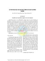 Cơ sở khoa học của sự phát triển các dịch vụ nông nghiệp docx