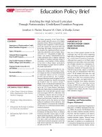 Enriching the High School Curriculum Through Postsecondary Credit-Based Transition Programs potx
