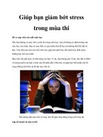 Bí quyết xả stress mùa thi