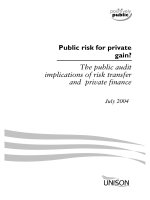 Public risk for private gain? The public audit implications of risk transfer and private finance pptx