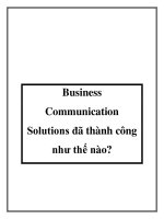 Business Communication Solutions đã thành công như thế nào? potx