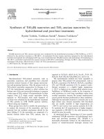 syntheses of tio2(b) nanowires and tio2 anatase nanowires by hydrothermal and post-heat treatments