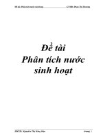 Đề tài Phân tích nước sinh hoạt doc