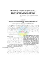 Kết quả bước đầu chọn lọc giống đậu đũa, đậu cove năng suất cao, chất lượng tốt phục vụ cho vùng Đồng bằng sông Hồng pptx