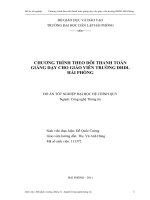 Luận văn: Chương trình theo dõi thanh toán giảng dạy cho giáo viên trường ĐHDL Hải Phòng doc