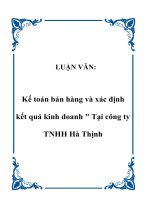 LUẬN VĂN: Kế toán bán hàng và xác định kết quả kinh doanh 