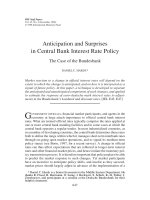 Anticipation and Surprises in Central Bank Interest Rate Policy ppt