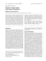 Báo cáo khoa học: Enzymes in organic media Forms, functions and applications potx