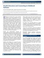 Health Education and Counseling in Childhood Epilepsy ppt