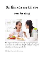 Sai lầm của mẹ khi cho con ăn sáng pot