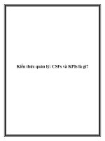 Kiến thức quản lý: CSFs và KPIs là gì? doc