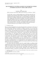 DO EUROPEAN CENTRAL BANK’S STATEMENTS STEER INTEREST RATES IN THE EURO ZONE?* potx