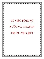 VỀ VIỆC BỔ SUNG NƯỚC VÀ VITAMIN TRONG MÙA RÉT doc